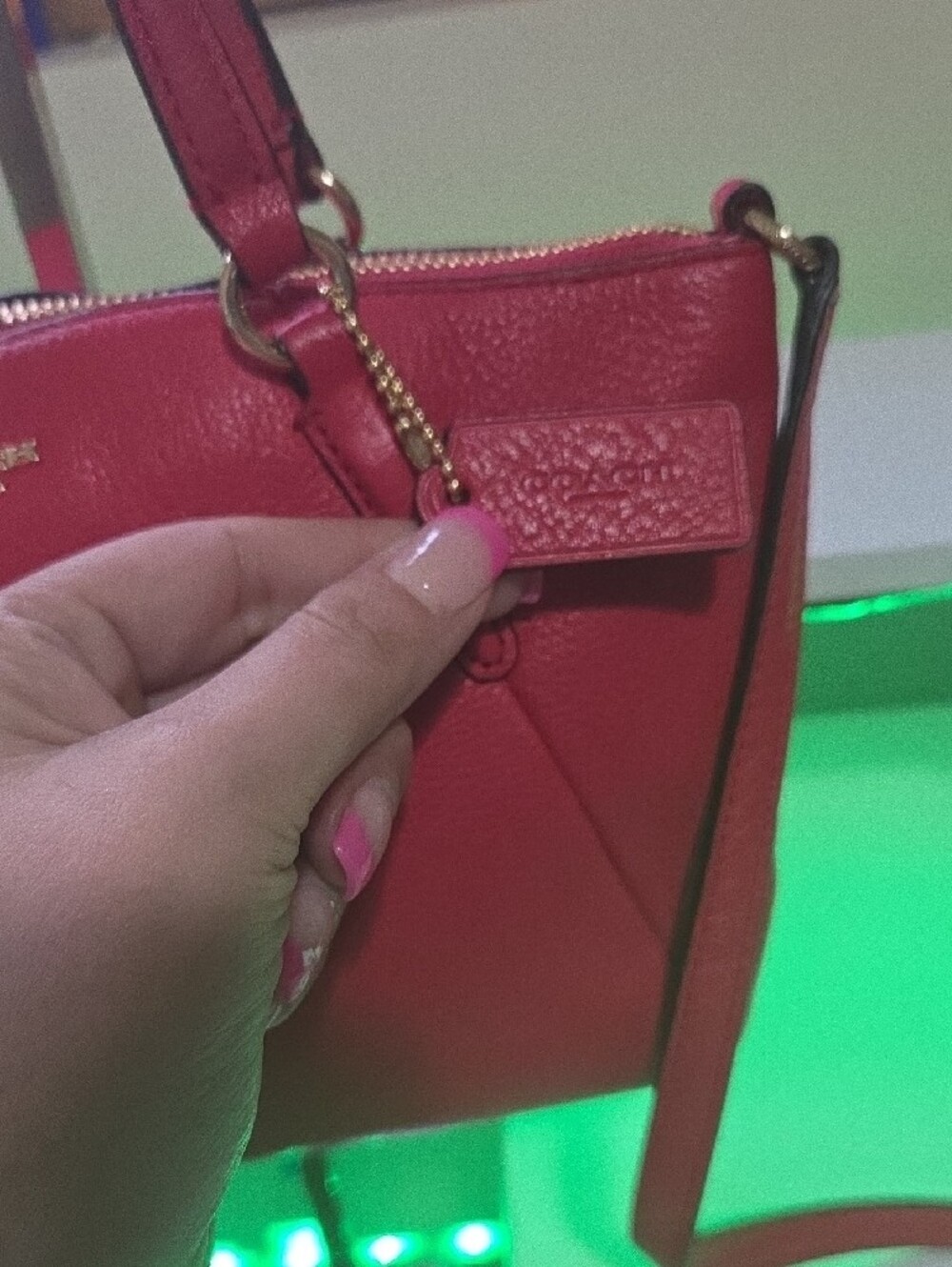 Coach Kelsey Fushia Pebbled Leather Crossbody Satchel - Picture 2 of 6